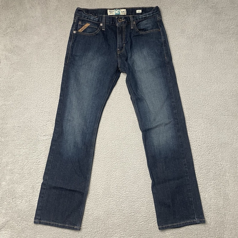 Ariat Jeans Men 32x32 Blue Legacy M7 Slim Fit Straight Leg Dark Wash 10026041